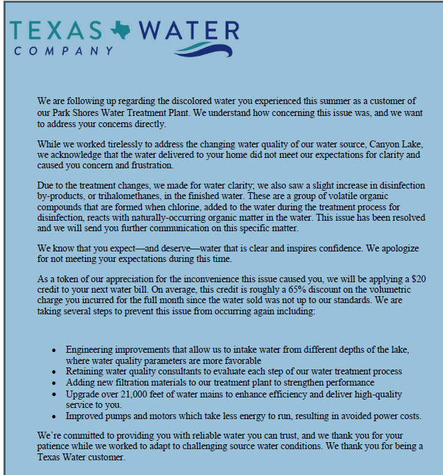 TWC Address Park Shores System